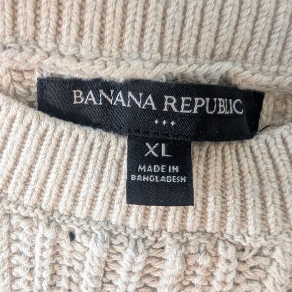 Banana Republic Open Stitch Sweater Plateau Beige Size XL - Picture 6 of 7